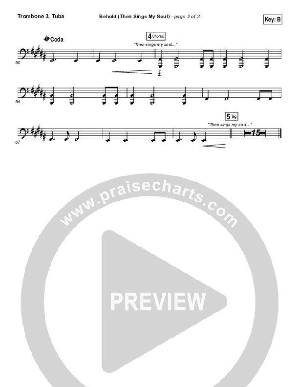 Behold (Then Sings My Soul) Trombone 3/Tuba (Hillsong Worship)