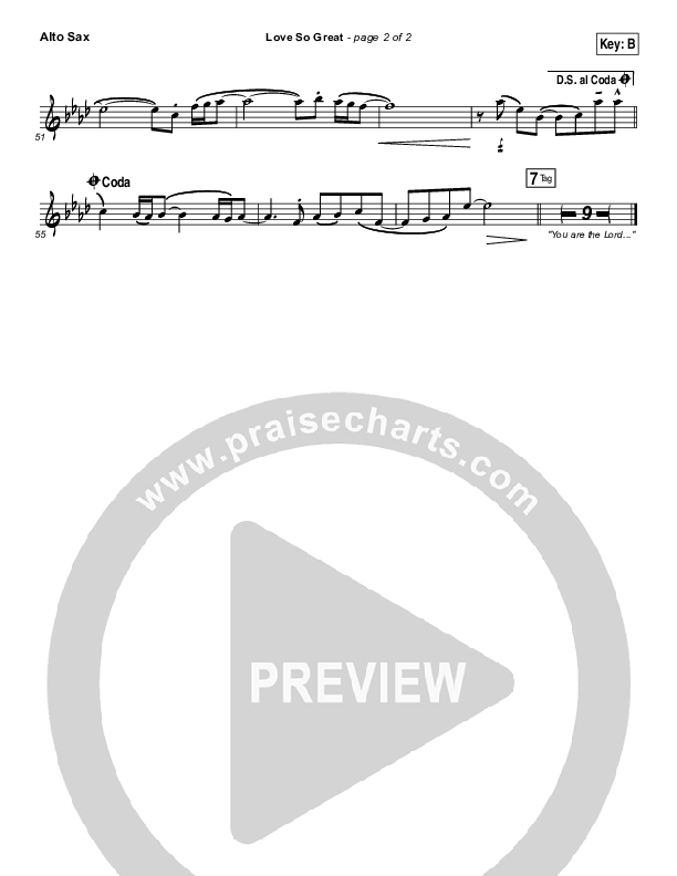 Love So Great Alto Sax (Hillsong Worship)