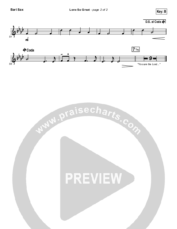 Love So Great Bari Sax (Hillsong Worship)