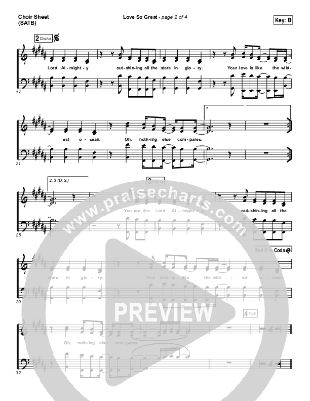 Love So Great Choir Vocals (SATB) (Hillsong Worship)