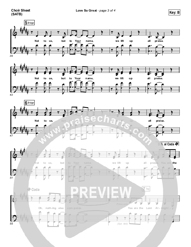 Love So Great Choir Vocals (SATB) (Hillsong Worship)