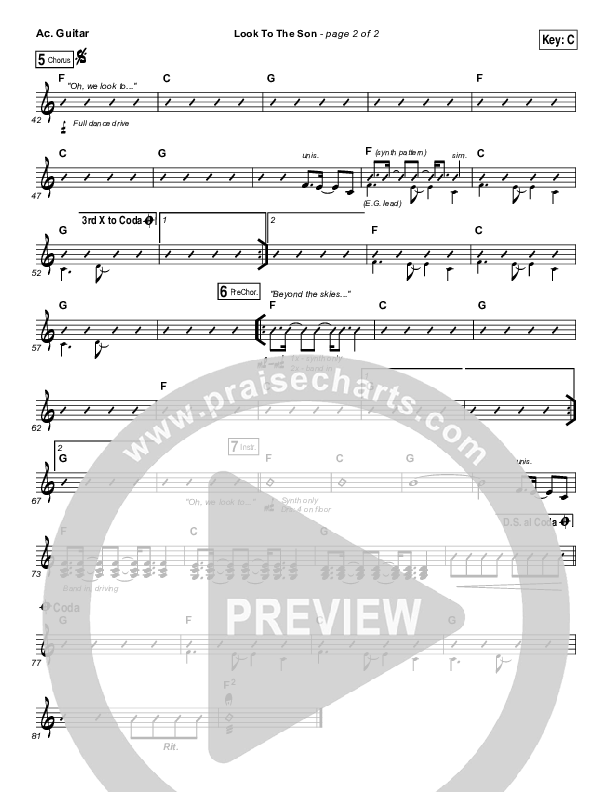 Look To The Son Acoustic Guitar (Hillsong Worship)