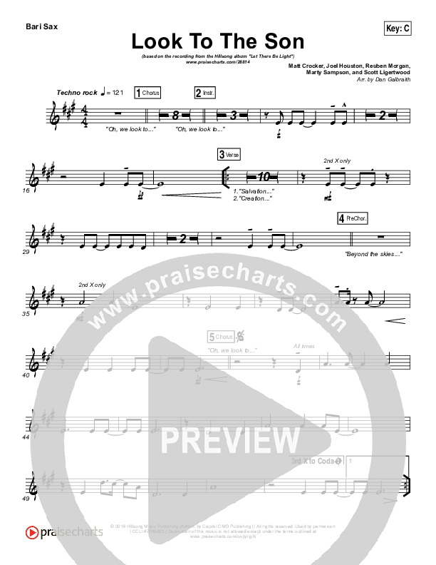 Look To The Son Bari Sax (Hillsong Worship)