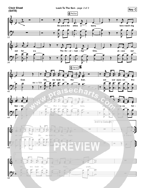 Look To The Son Choir Vocals (SATB) (Hillsong Worship)
