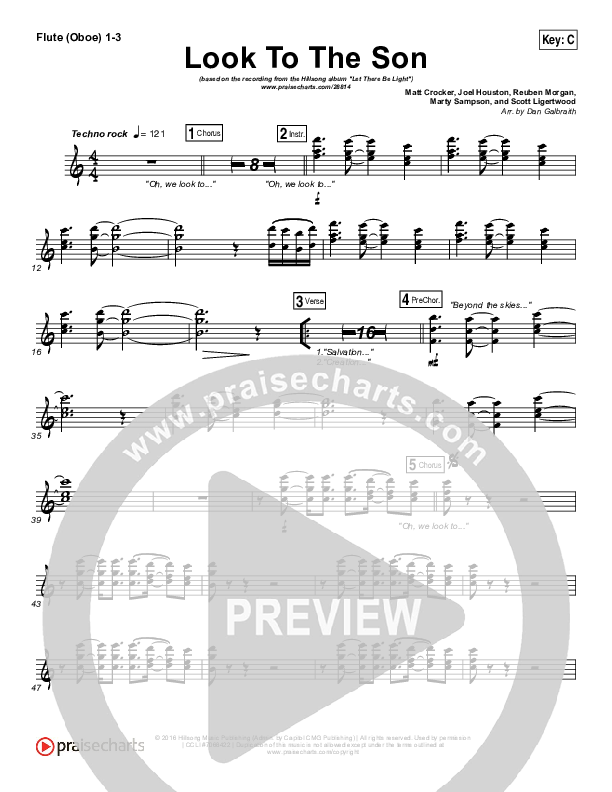 Look To The Son Flute/Oboe 1/2/3 (Hillsong Worship)