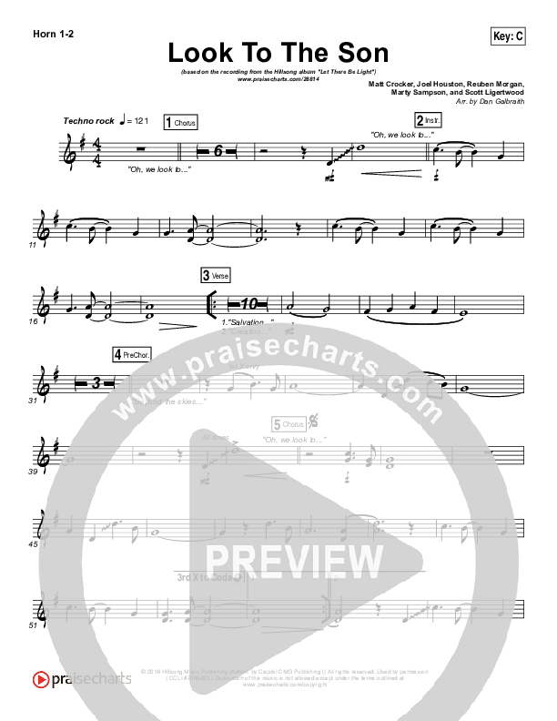 Look To The Son Brass Pack (Hillsong Worship)