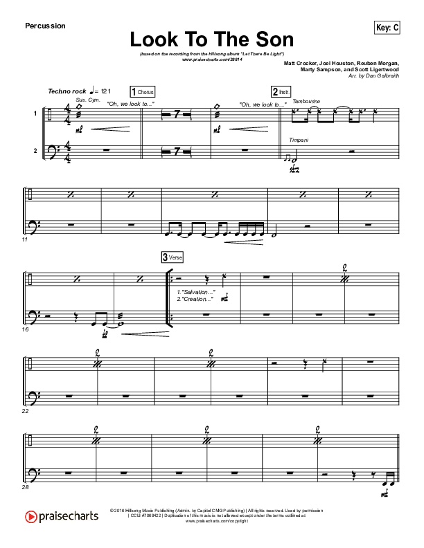 Look To The Son Percussion (Hillsong Worship)