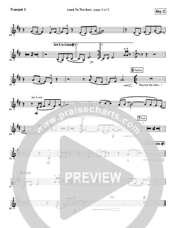 Look To The Son Trumpet 3 (Hillsong Worship)