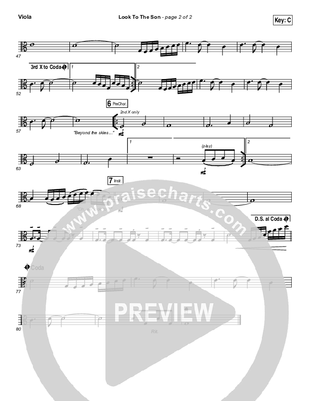 Look To The Son Viola (Hillsong Worship)