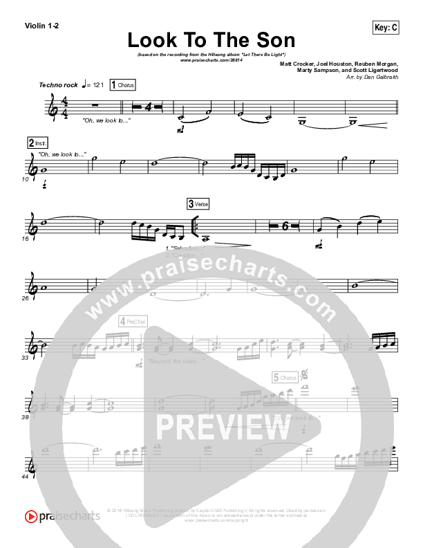 Look To The Son Violin 1/2 (Hillsong Worship)