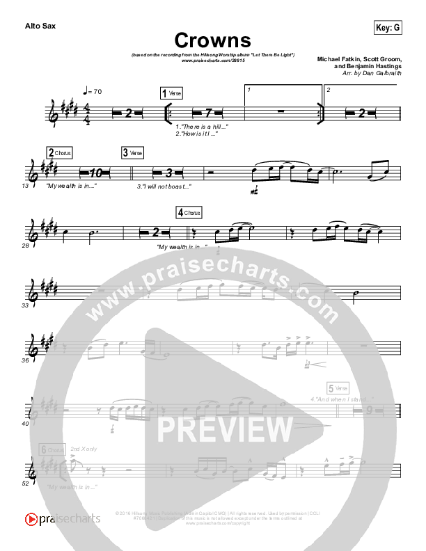 Crowns Alto Sax (Hillsong Worship)
