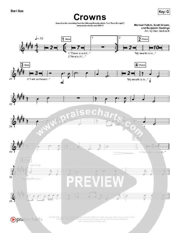 Crowns Bari Sax (Hillsong Worship)