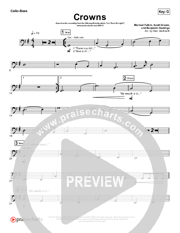 Crowns Cello/Bass (Hillsong Worship)
