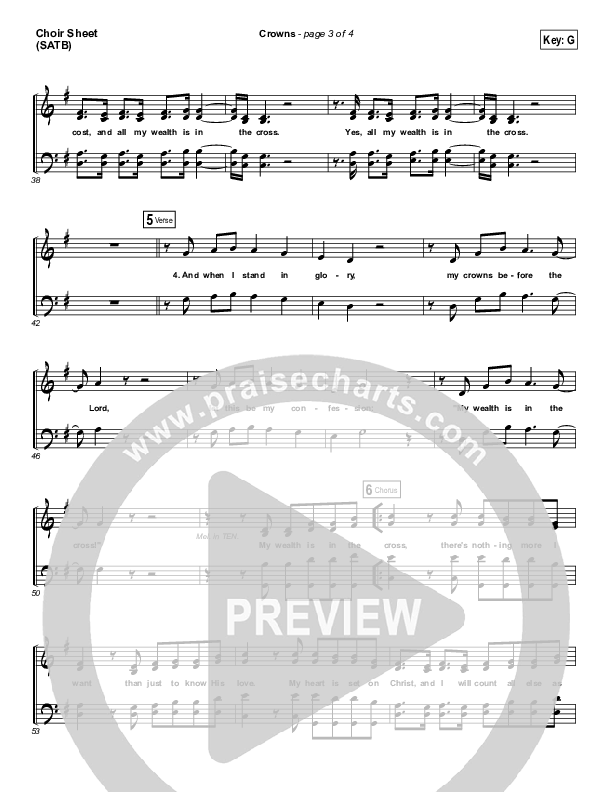 Crowns Choir Sheet (SATB) (Hillsong Worship)