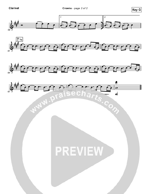 Crowns Clarinet (Hillsong Worship)