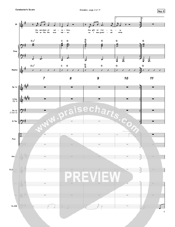 Crowns Conductor's Score (Hillsong Worship)