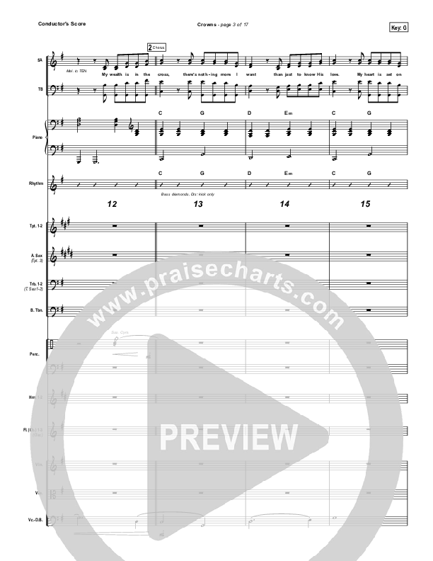 Crowns Conductor's Score (Hillsong Worship)