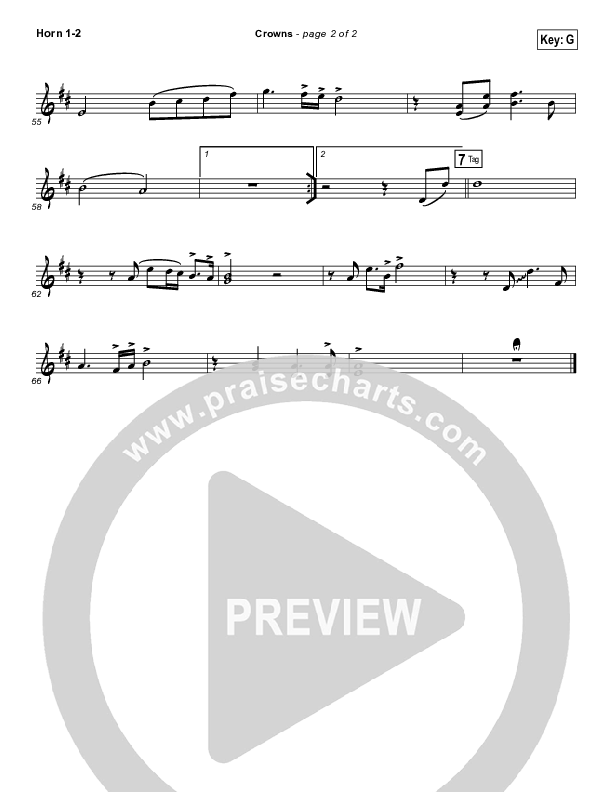 Crowns French Horn 1/2 (Hillsong Worship)