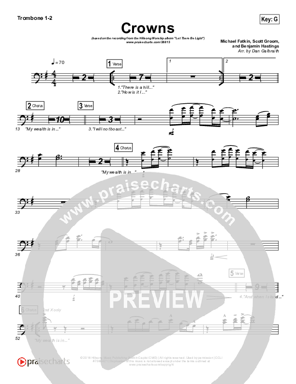 Crowns Trombone 1/2 (Hillsong Worship)