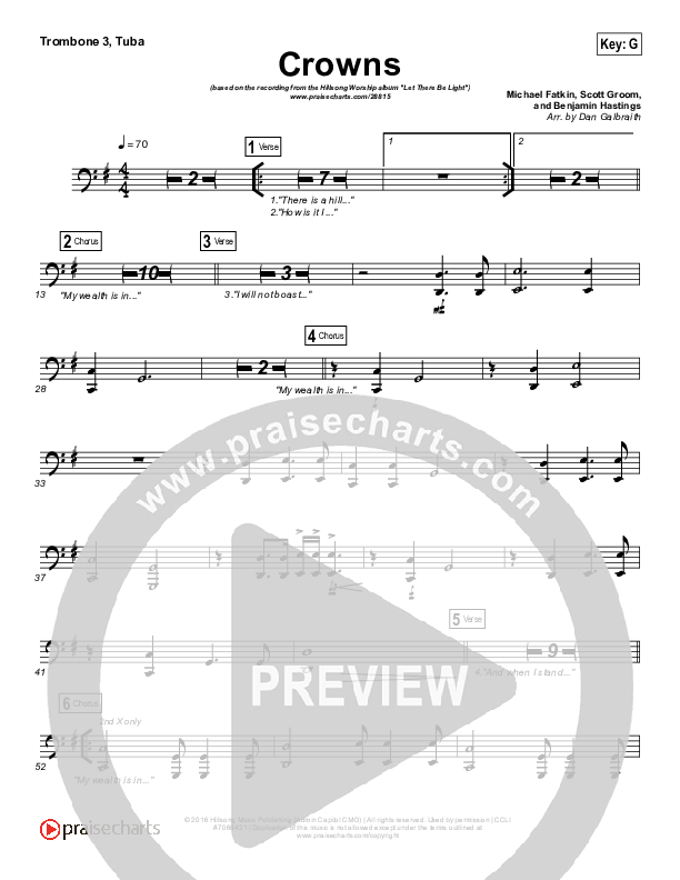 Crowns Trombone 3/Tuba (Hillsong Worship)
