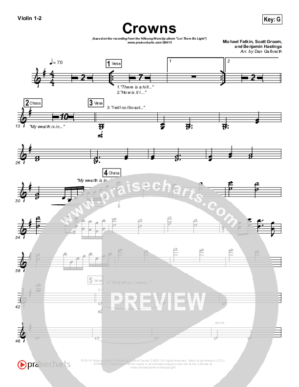 Crowns Violin 1/2 (Hillsong Worship)