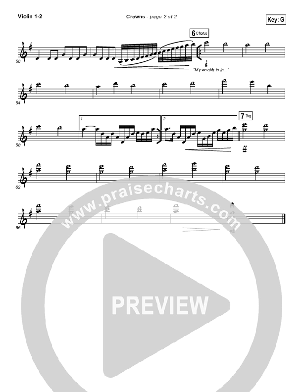 Crowns Violin 1/2 (Hillsong Worship)