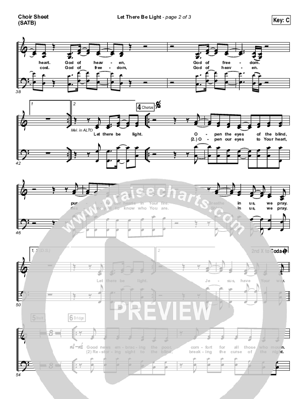 Let There Be Light Choir Vocals (SATB) (Hillsong Worship)