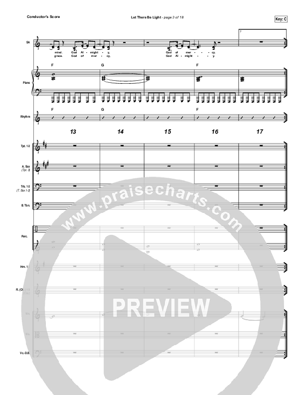 Let There Be Light Conductor's Score (Hillsong Worship)