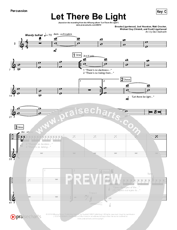 Let There Be Light Percussion (Hillsong Worship)