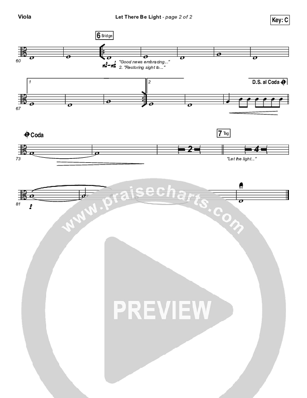 Let There Be Light Viola (Hillsong Worship)