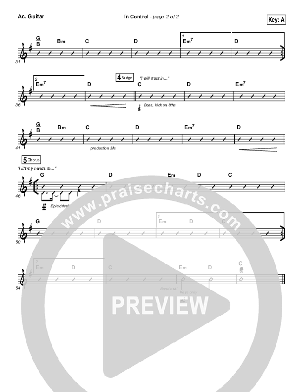 In Control Acoustic Guitar (Hillsong Worship)