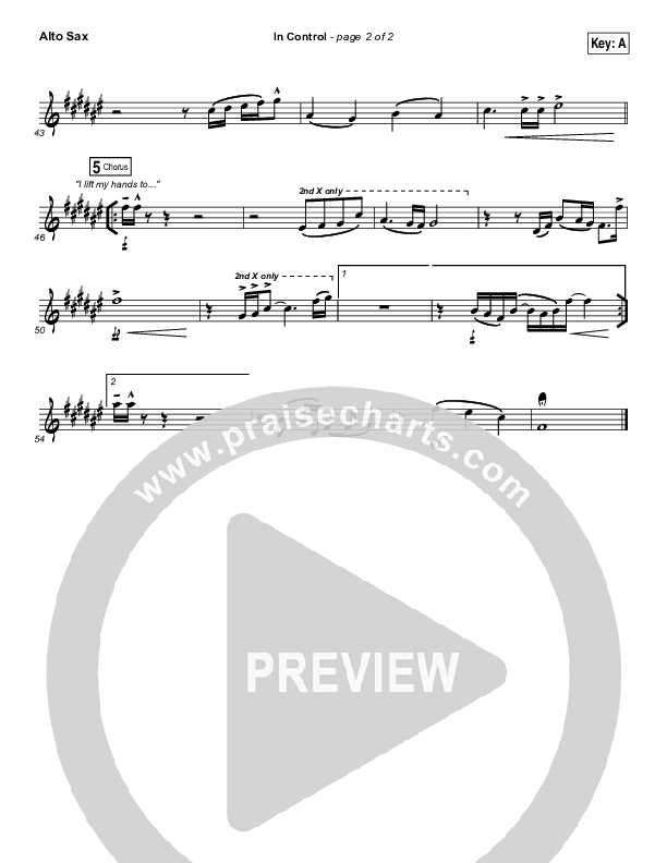 In Control Alto Sax (Hillsong Worship)