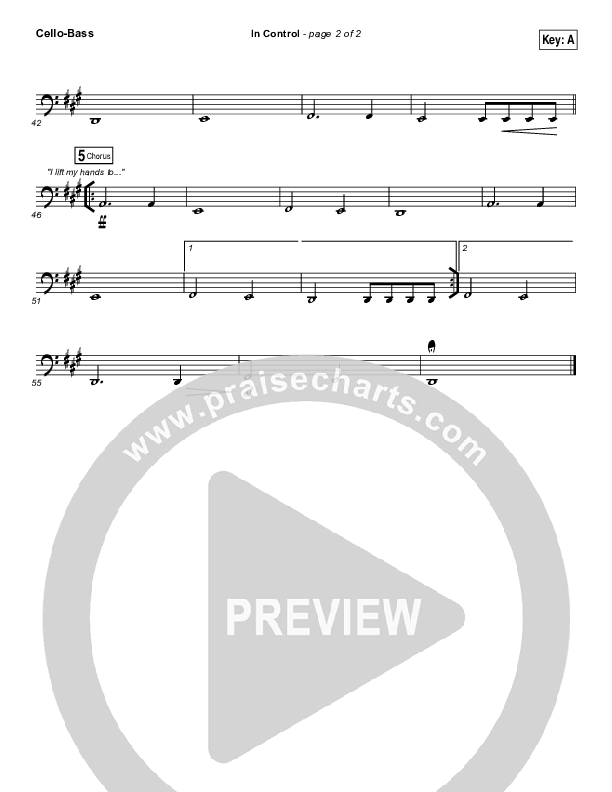 In Control Cello/Bass (Hillsong Worship)