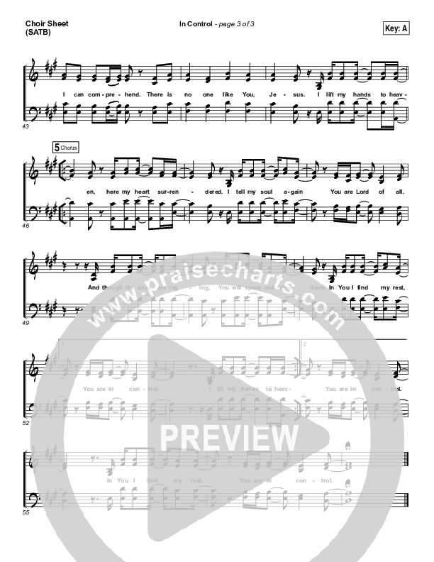 In Control Choir Vocals (SATB) (Hillsong Worship)