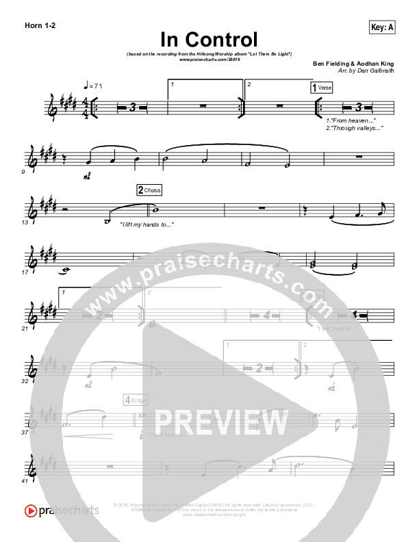 In Control Brass Pack (Hillsong Worship)
