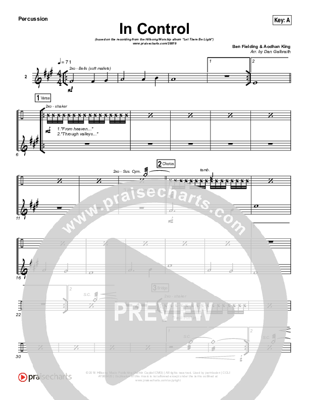 In Control Percussion (Hillsong Worship)