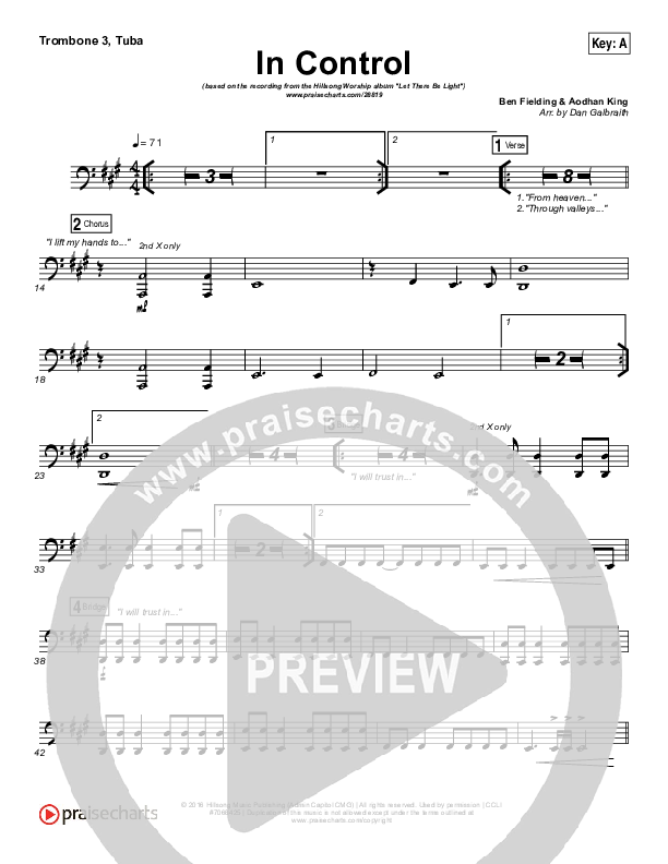 In Control Trombone 3/Tuba (Hillsong Worship)