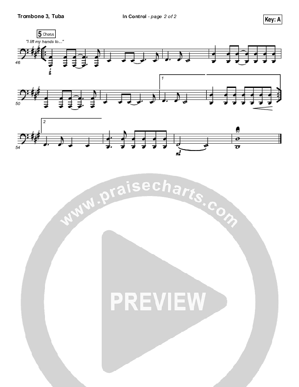 In Control Trombone 3/Tuba (Hillsong Worship)