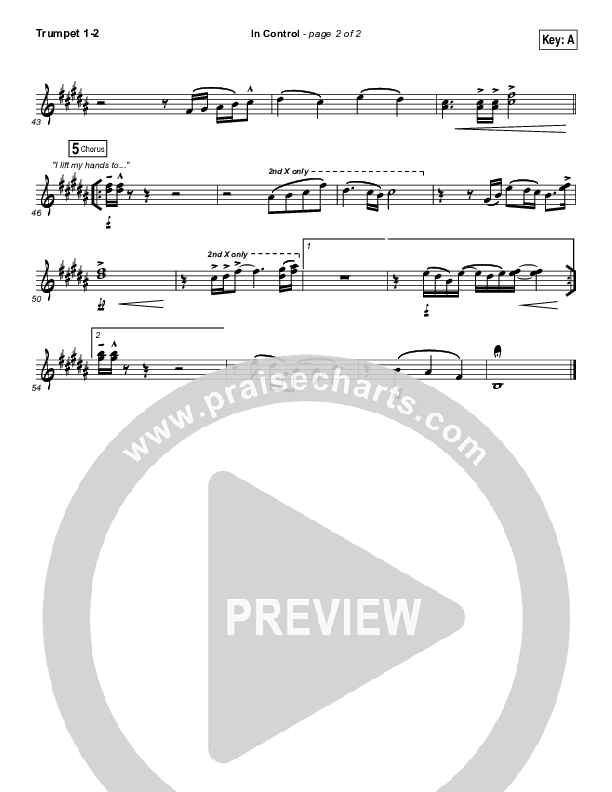 In Control Trumpet 1,2 (Hillsong Worship)