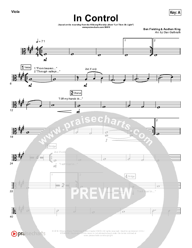 In Control Viola (Hillsong Worship)