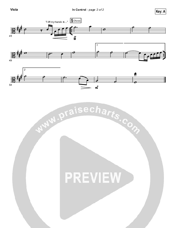 In Control Viola (Hillsong Worship)