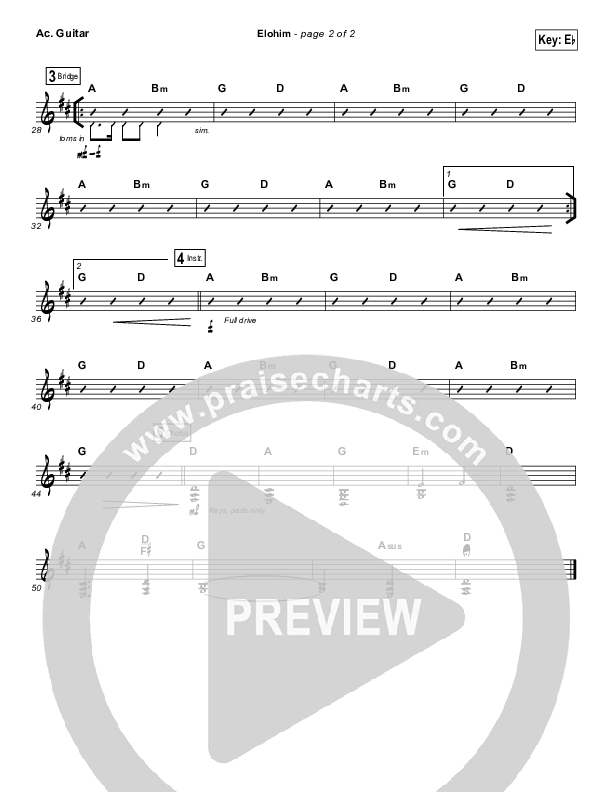 Elohim Acoustic Guitar (Hillsong Worship)