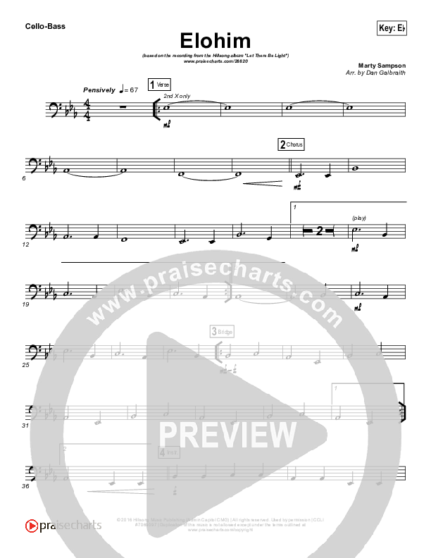 Elohim Cello/Bass (Hillsong Worship)