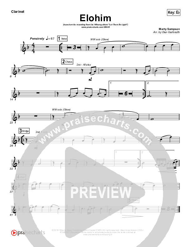 Elohim Clarinet (Hillsong Worship)