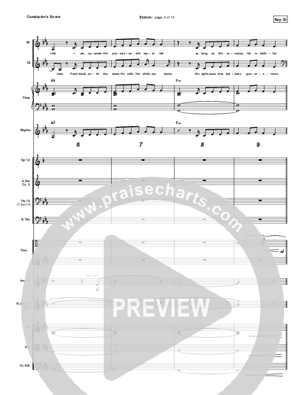 Elohim Conductor's Score (Hillsong Worship)