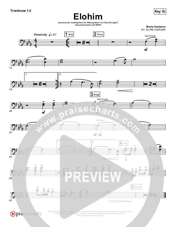 Elohim Trombone 1/2 (Hillsong Worship)