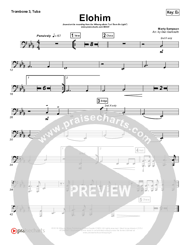Elohim Trombone 3/Tuba (Hillsong Worship)