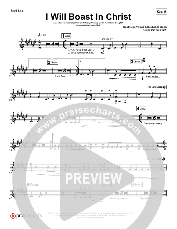 I Will Boast In Christ Bari Sax (Hillsong Worship)