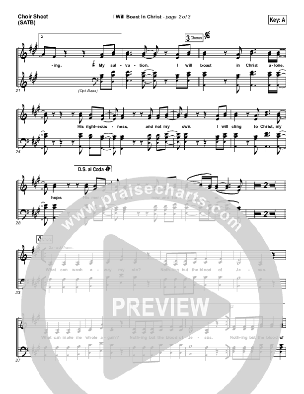 I Will Boast In Christ Choir Vocals (SATB) (Hillsong Worship)