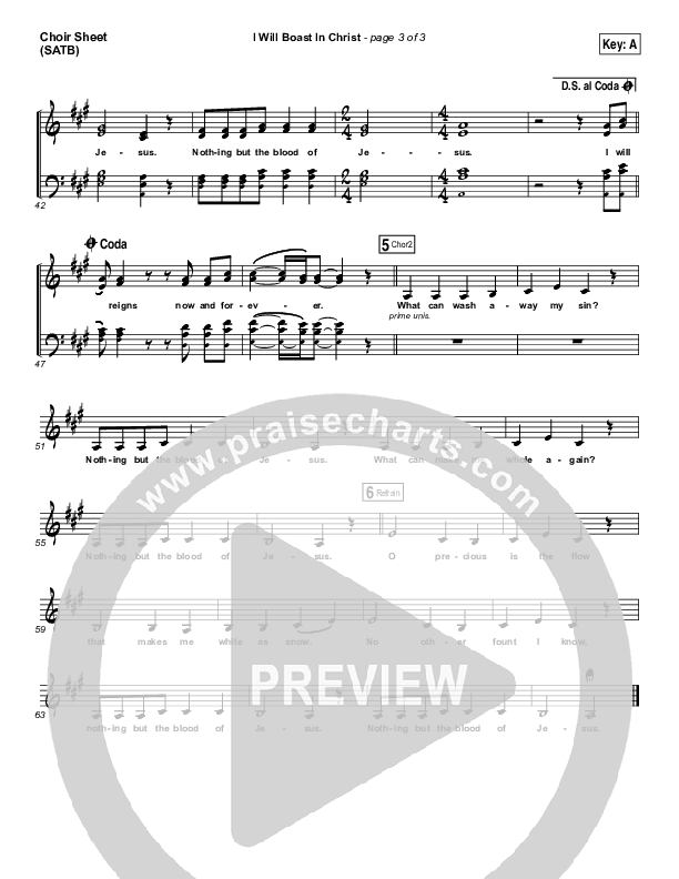 I Will Boast In Christ Choir Vocals (SATB) (Hillsong Worship)